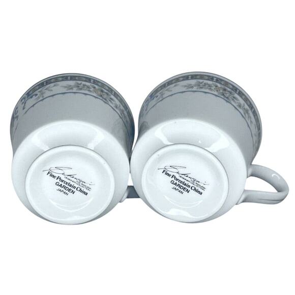 Sakurai GARDEN Fine Porcelain China Footed Tea Coffee Cups Lot-2 Japan Vintage - Picture 6 of 6